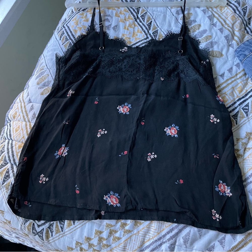 Abercrombie and fitch black spaghetti strap blouse.